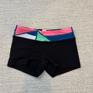 Ivivva by Lululemon Reversible Black Athletic Shorts Color-block Waistband